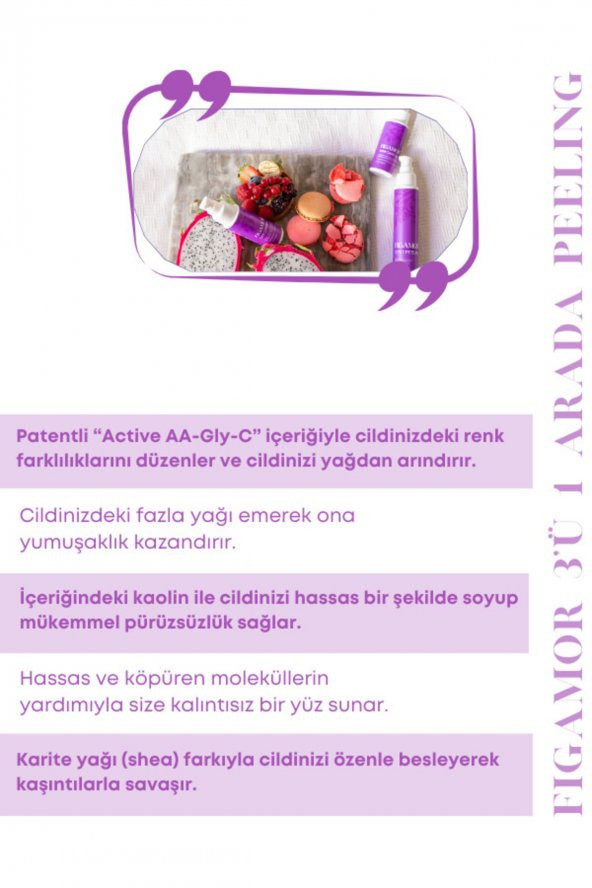 Figamor Canlandırıcı Cilt Tonu Eşitleyici & Pürüzsüzlük Sağlayan 3 in 1 Yüz Peeling 100 ml - 5