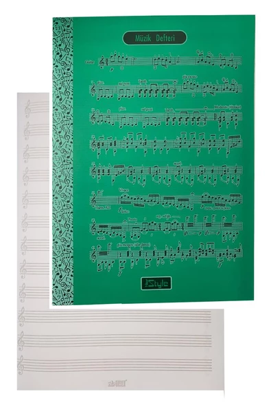 Müzik Defteri A4 40 Yaprak Plastik Kapak 1 Adet Sol Anahtarlı PP Kapak Müzik Defteri 21x29.7 cm 12 Sütunlu - 8