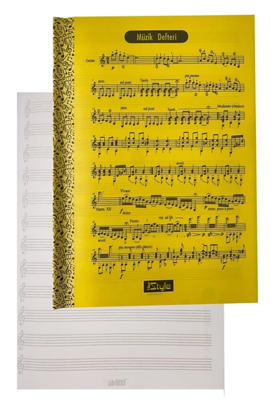 Müzik Defteri A4 40 Yaprak Plastik Kapak 1 Adet Sol Anahtarlı PP Kapak Müzik Defteri 21x29.7 cm 12 Sütunlu - 6