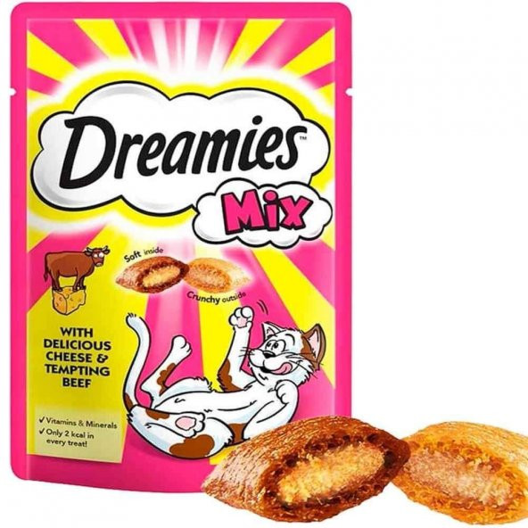 Dreamies Peynirli ve Sığırlı Kedi Ödülü 60 Gr X 2 Adet