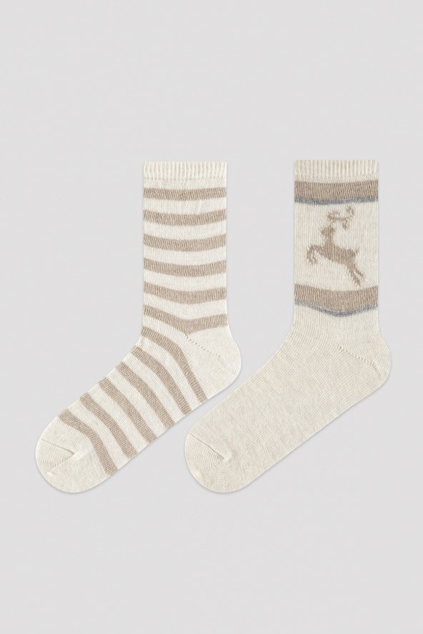 Penti Ny Deer Stripe 2li Kısa Çorap