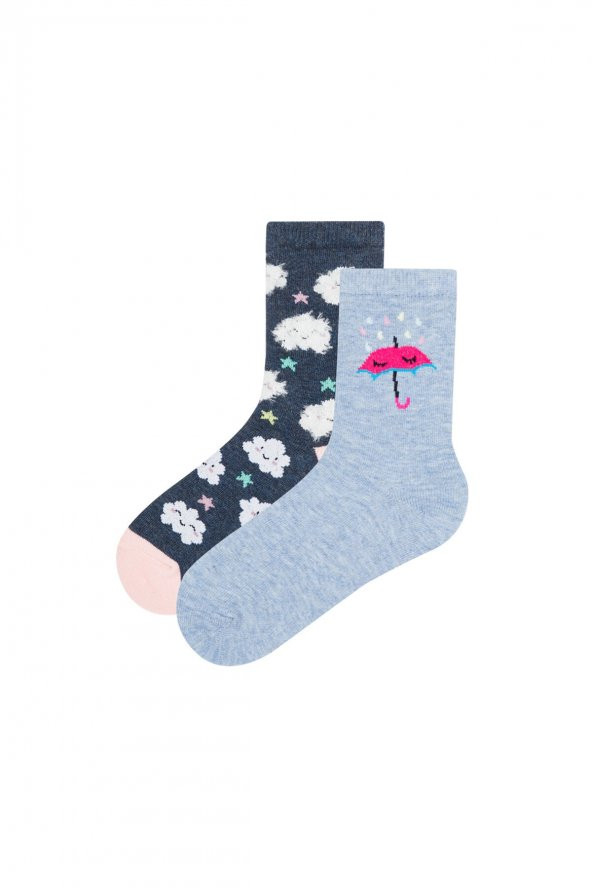 Penti Kız Çocuk Çok Renkli Cloud 2Li Soket Çorap