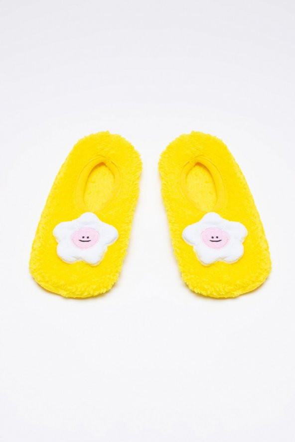 Penti Sarı Kız Çocuk Papatya Desenli Patik Çorap