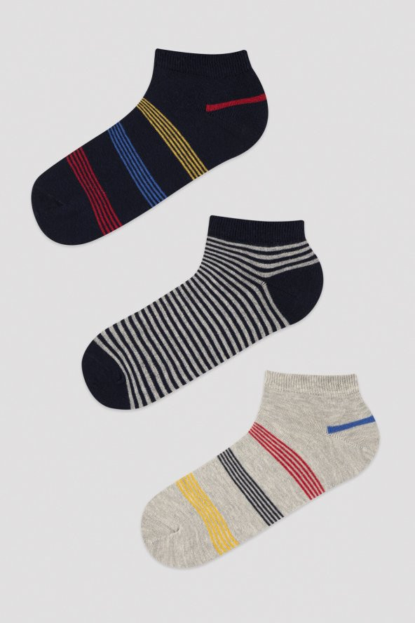 Penti Erkek Ince Şerit Detaylı 3lü Patik Çorap