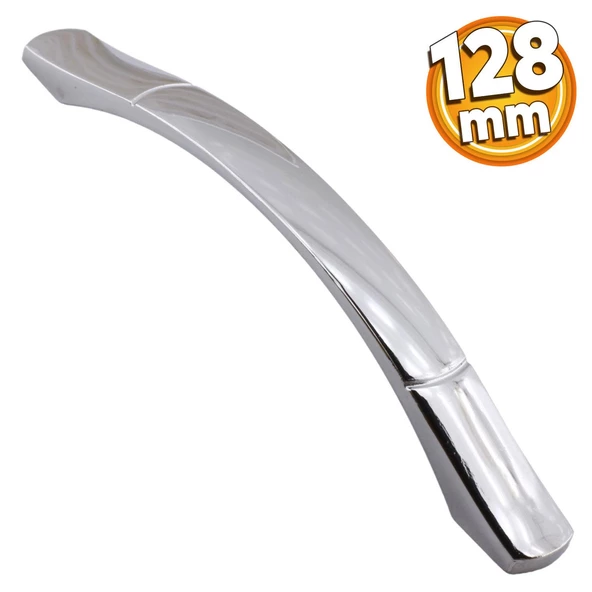 Berilay (128 MM - 12.8 CM) Mobilya Mutfak Dolabı Çekmece Kapı Dolap Kapak Kulpu Kulbu Krom Kulpları