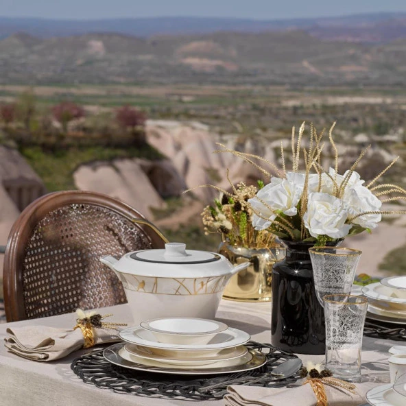 Schafer Tılsım Charm Yemek Takımı 60 Parça-Siyah - 2