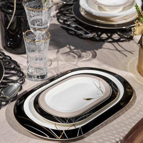 Schafer Tılsım Charm Yemek Takımı 60 Parça-Siyah - 7