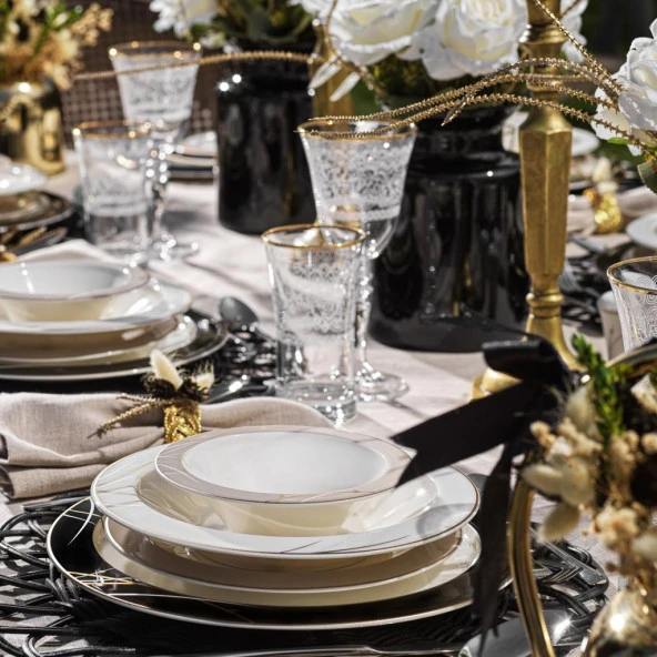 Schafer Tılsım Charm Yemek Takımı 60 Parça-Siyah - 8