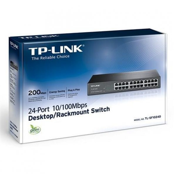 TP-Link TL-SF1024D 24 Port 10/100Mbps 13" Çelik Kasa Switch - 3