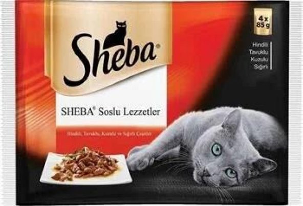 Sheba Etli Çeşitler Pounch Yaş Kedi Maması 4 x 85 g