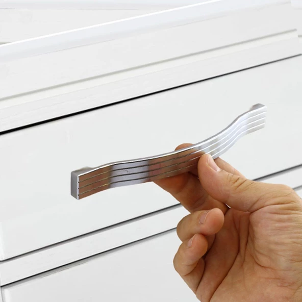 Akasya Metal Mobilya Mutfak Dolabı Çekmece Kapı Dolap Kulpu Kulbu Krom (160 MM-16.0 CM) Kulpları - 2