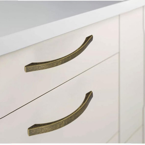 Mobilya Mutfak Dolabı Çekmece Dolap Kapak Kulpu Kulbu Antik Sarı 160 mm Metal Kulp - Resim 3