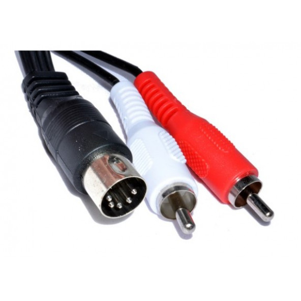 5 Pin Din to 2 RCA Kablosu