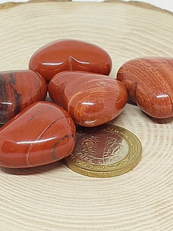 Kırmızı Jasper Taşı Kalp Şekilli (14-16gr) - Resim 3