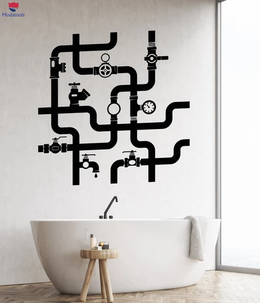 Banyo Dekoratif Duvar Sticker Eşya Boru Sistemi Banyo Dekorasyon Fikir Çıkartmalar Benzersiz Hediyelik