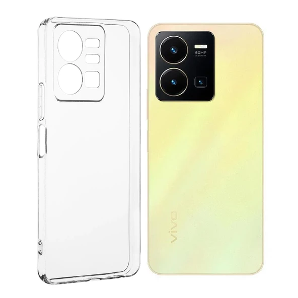 Vivo Y35 Kılıf Kamera Korumalı Silikon Şeffaf Arka Kapak