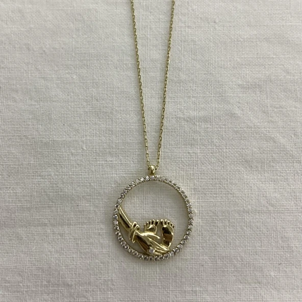 Ayak İzi Altın Kolye - Resim 1