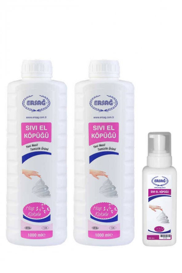 Ersağ Sıvı El Köpüğü 1000 Ml. x 2 Adet + Boş Aparat