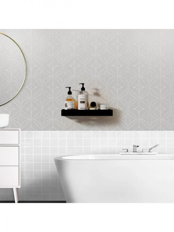 Dekoratif Siyah Metal Banyo Rafı Şampuanlık Duş Rafı Banyo Düzenleyici - 5