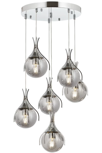 ALTILI YUVARLAK AVİZE KROM A-176-6K