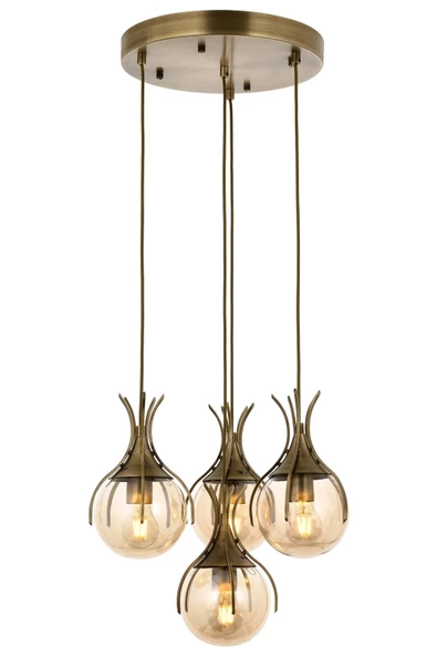 DÖRTLÜ YUVARLAK AVİZE GOLD A-176-4G