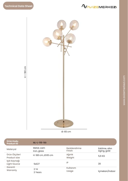 5Lİ LAMBADER GOLD NL-L-115-5G - 5