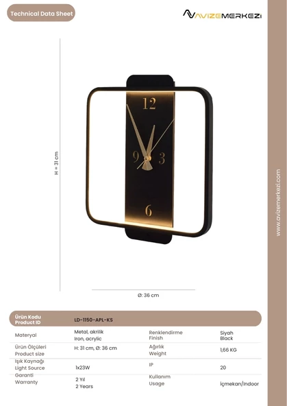 SAATLİ KARE APLİK LD-1151-APL-KS - 2