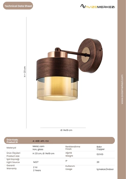 BAKIR RENK KAPLMAMA APLİK A-428-APL-CU - 2