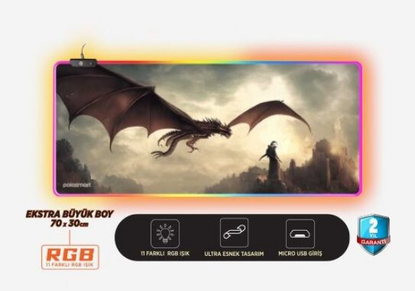Polosmart Rgb Işıklı Gaming Mouse Pad PGM21
