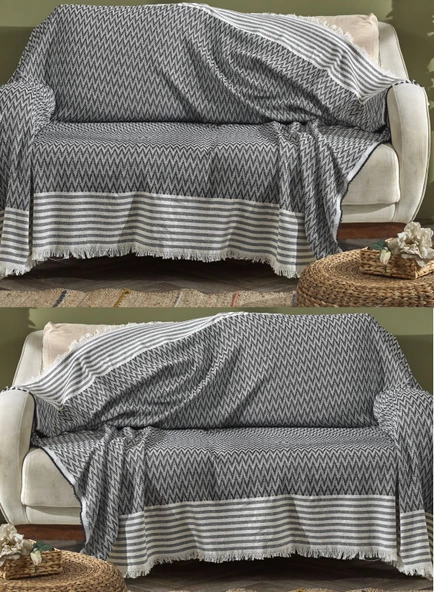Trio Ikili Set Kızılcabölük Dokuma Koltuk Örtüsü Seti 170x210cm - 7