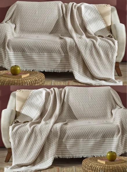 Trio Ikili Set Kızılcabölük Dokuma Koltuk Örtüsü Seti 170x210cm - 4