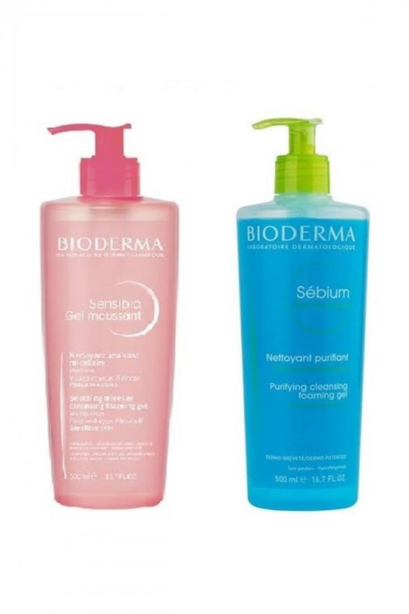 Bioderma Sensibio Foaming Gel 500 ml &  Sebium Foaming Gel 500 ml Avantajlı Set