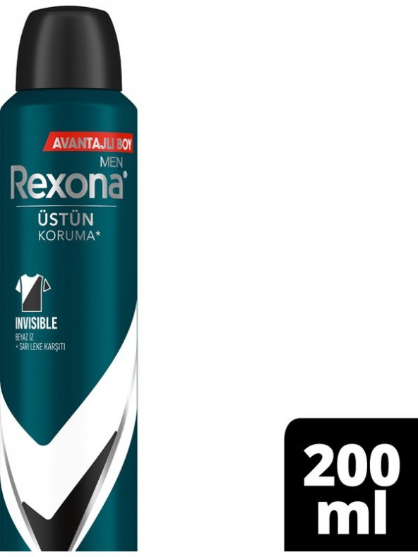 Rexona Erkek Deodorant Invisible Black & White 72 Saat Kesintisiz Üstün Koruma 200 ml