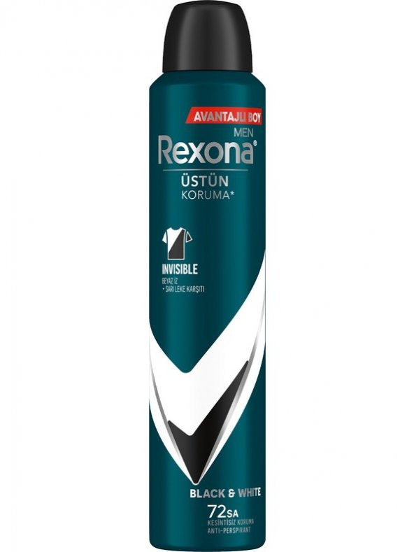 Rexona Erkek Deodorant Invisible Black & White 72 Saat Kesintisiz Üstün Koruma 200 ml - 2