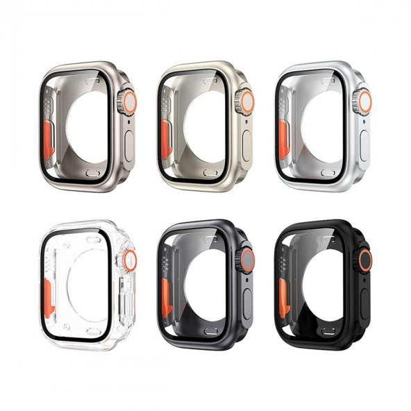 BİNANO APPLE WATCH 41MM ULTRA DÖNÜŞTÜRÜCÜ KIRMIZI KASA VE EKRAN KORUYUCU - 3