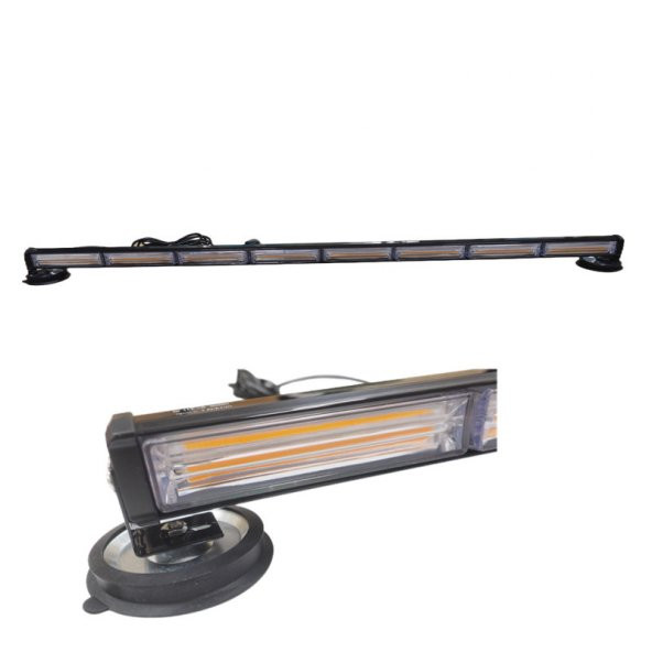 118 cm Çakar lamba 8  cob Led 17 fonksyionlu 48W AMBER 12-30V  / LAPA198 - 2