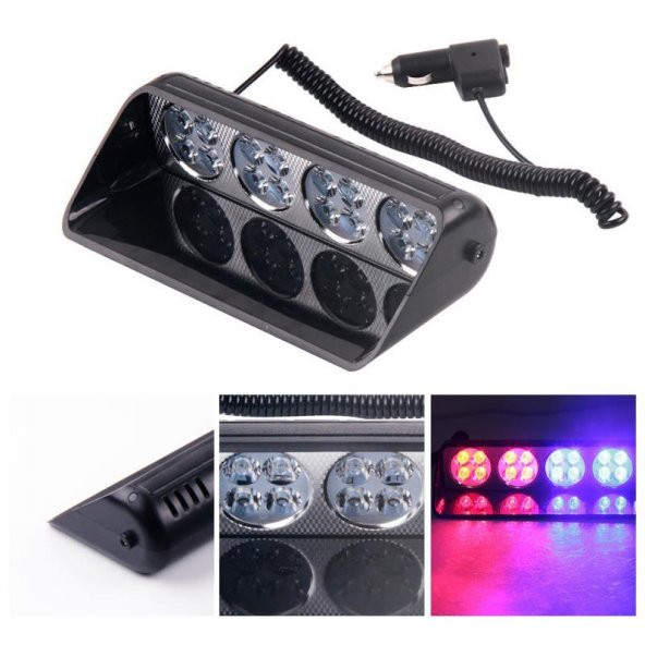 Cam İçi Çakar Lamba Uzaktan Kumandalı 16 Led 24W 12V Kırmızı-Mavi / LAPA520 - 5