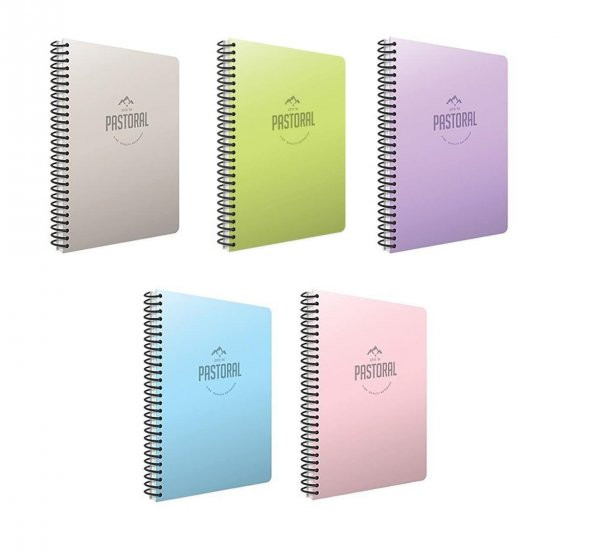 Gıpta Pastoral 17x24 96 Yaprak Plastik Kapak Spiralli Defter Çizgili 5 Adet