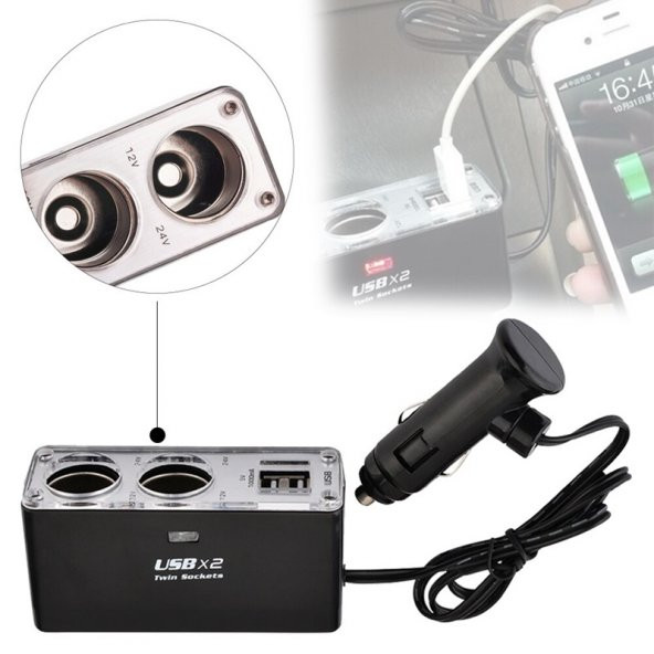 Space 2 x USB Çakmak Soketi / ICCA22 ürün görseli 1