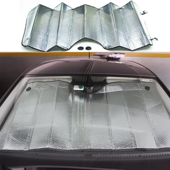 Space Balonlu Gümüş Ön Cam Perdesi Küçük 60X130 / PEON10 - Resim 3