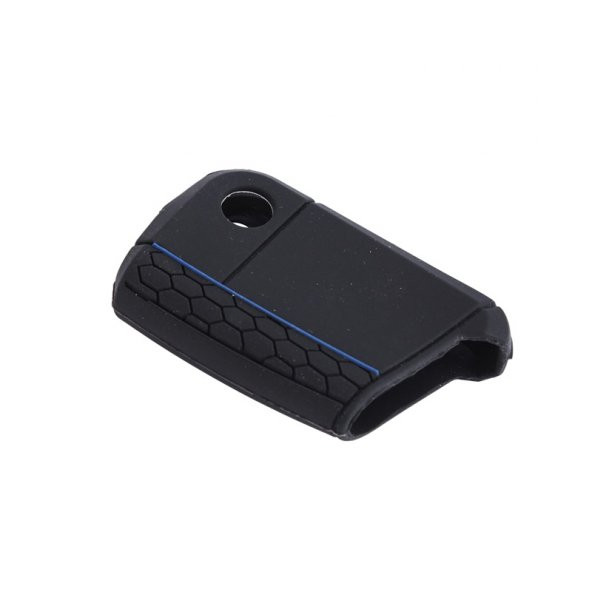 Space Silikon Anahtar Kabı- Volkswagen/Golf7 Siyah-Mavi çizgili / SYPD53-1 ürün görseli 1
