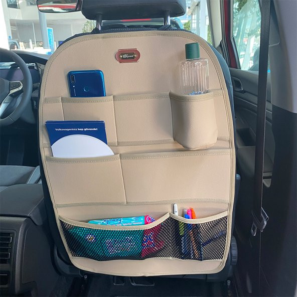 Space Koltuk Arkası Deri Organizer-Bej / Syesy94 - Resim 3