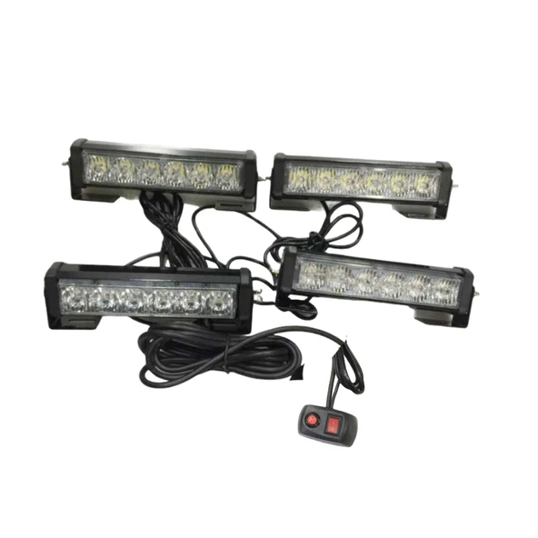 Çakar Lamba Power Ledli 4'lü Kırmızı-Beyaz/Mavi-Beyaz 12V/ LAPA194 - Resim 3