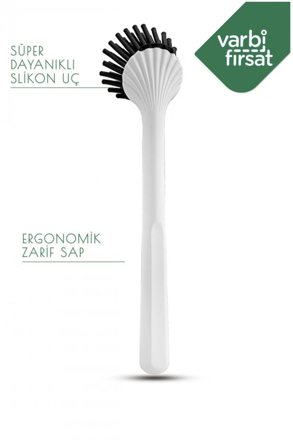Varbifırsat Açılır Kapanır Sürgülü Tabaklık Bulaşıklık Bulaşık Sepeti-Bulaşık Fırçası Set / Krem - 2
