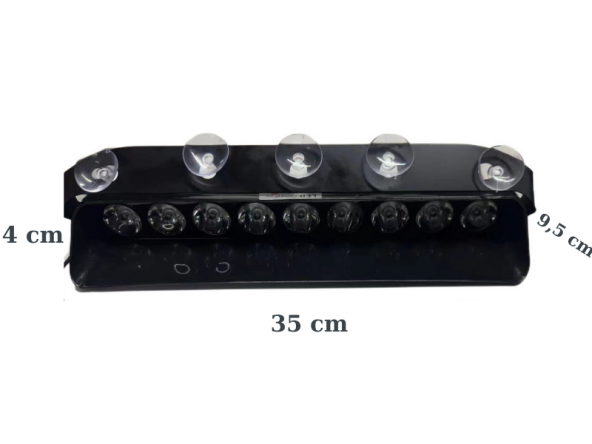 Flaş led çakarlı 27w 9 led kırmızı-mavi 8 fonksiyonlu  / LAPA175-1 - Resim 2