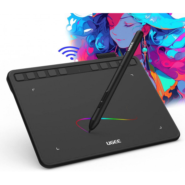 UGEE S640W Kablosuz Grafik Çizim Tableti, 10 Kısayol Tuşlu, 6.5x4 Inc
