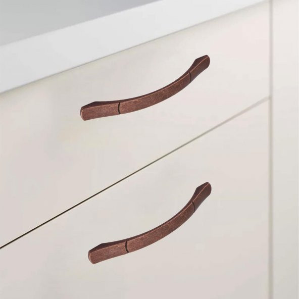 Mobilya Banyo Mutfak Dolabı Çekmece Dolap Kapak Kulpu Kulbu Antik Bakır 128 mm Metal Kulp - 3