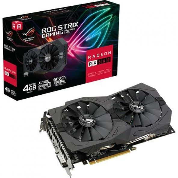 Asus Rx 560 Rog Strix Rog-Strıx-Rx560-4G-V2-Gamıng 128 Bit Gddr5 4 Gb Ekran Kartı