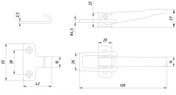 Büyük Kaput Kilit-157400-2 Adet - Resim 4