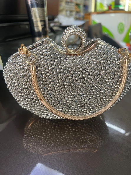Duygushoesbag Boncuk Taş Kaplama Abiye Çanta - 4